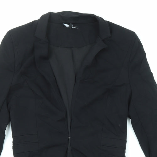 Bring on the night Womens Black Jacket Blazer Size M Hook & Eye
