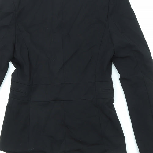 Bring on the night Womens Black Jacket Blazer Size M Hook & Eye