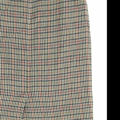 St Michael Womens Multicoloured Plaid Wool Straight & Pencil Skirt Size 14 Zip