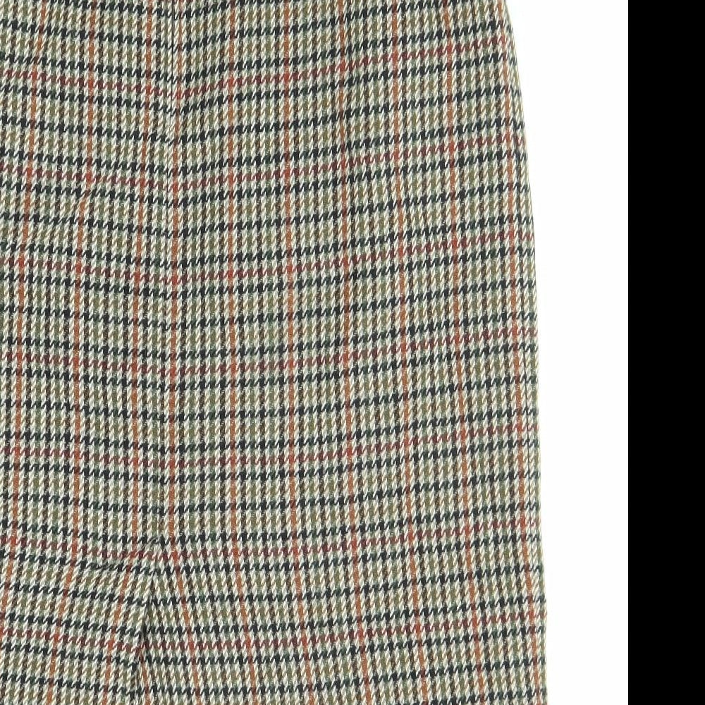 St Michael Womens Multicoloured Plaid Wool Straight & Pencil Skirt Size 14 Zip