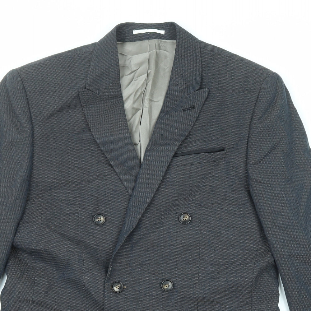 River Island Mens Grey Polyester Jacket Suit Jacket Size 40 Regular