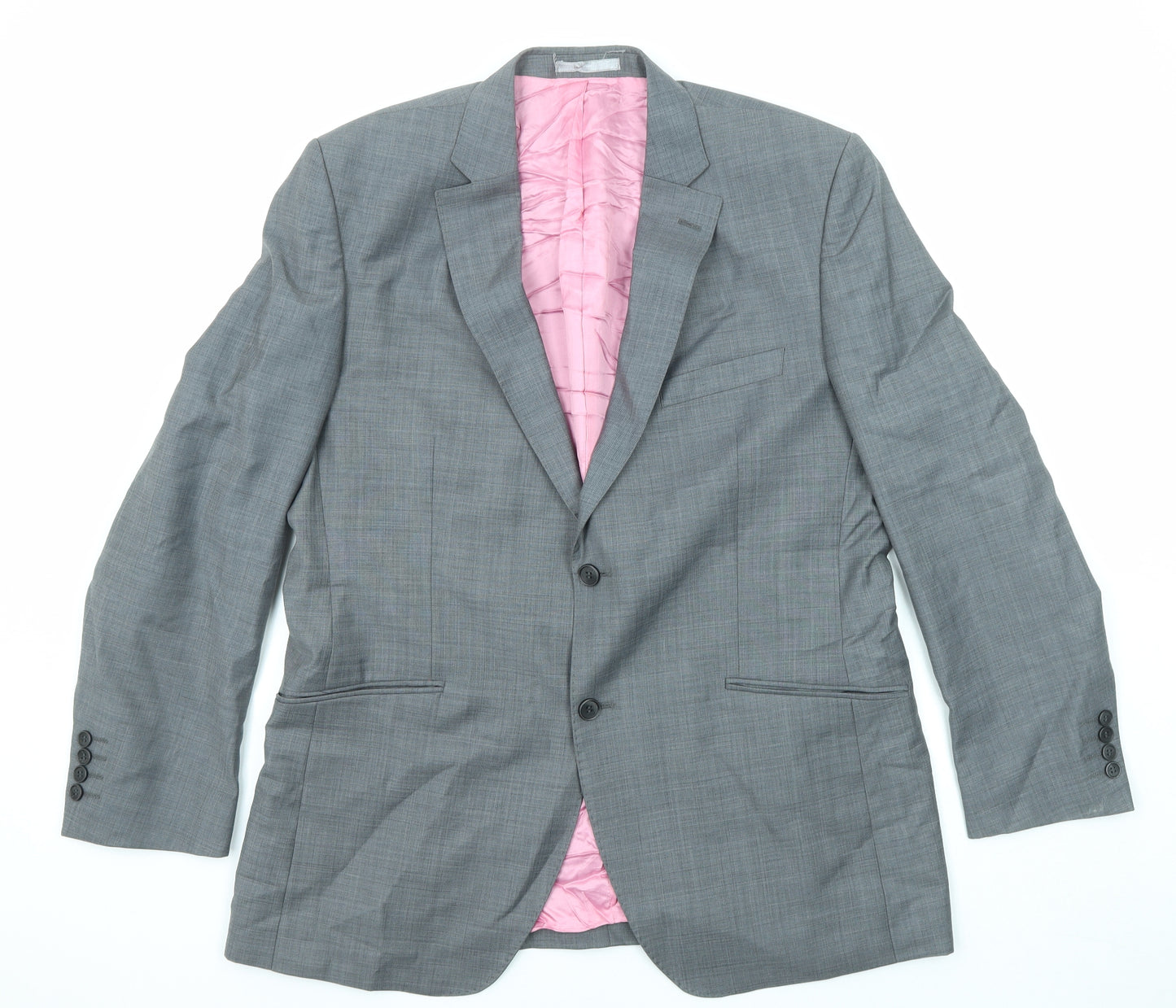 Aspen & Court Mens Grey Wool Jacket Suit Jacket Size 44 Regular