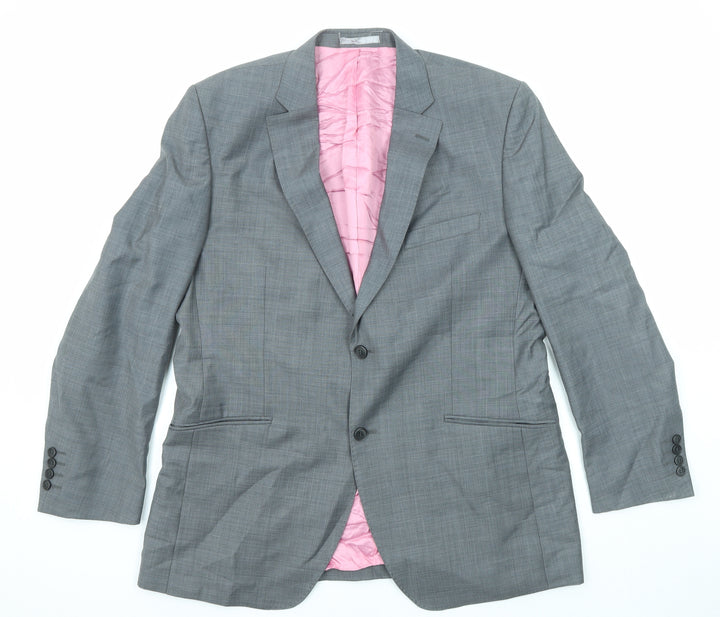 Aspen & Court Mens Grey Wool Jacket Suit Jacket Size 44 Regular