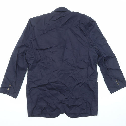 Design Studio Womens Blue Jacket Blazer Size 12 Button