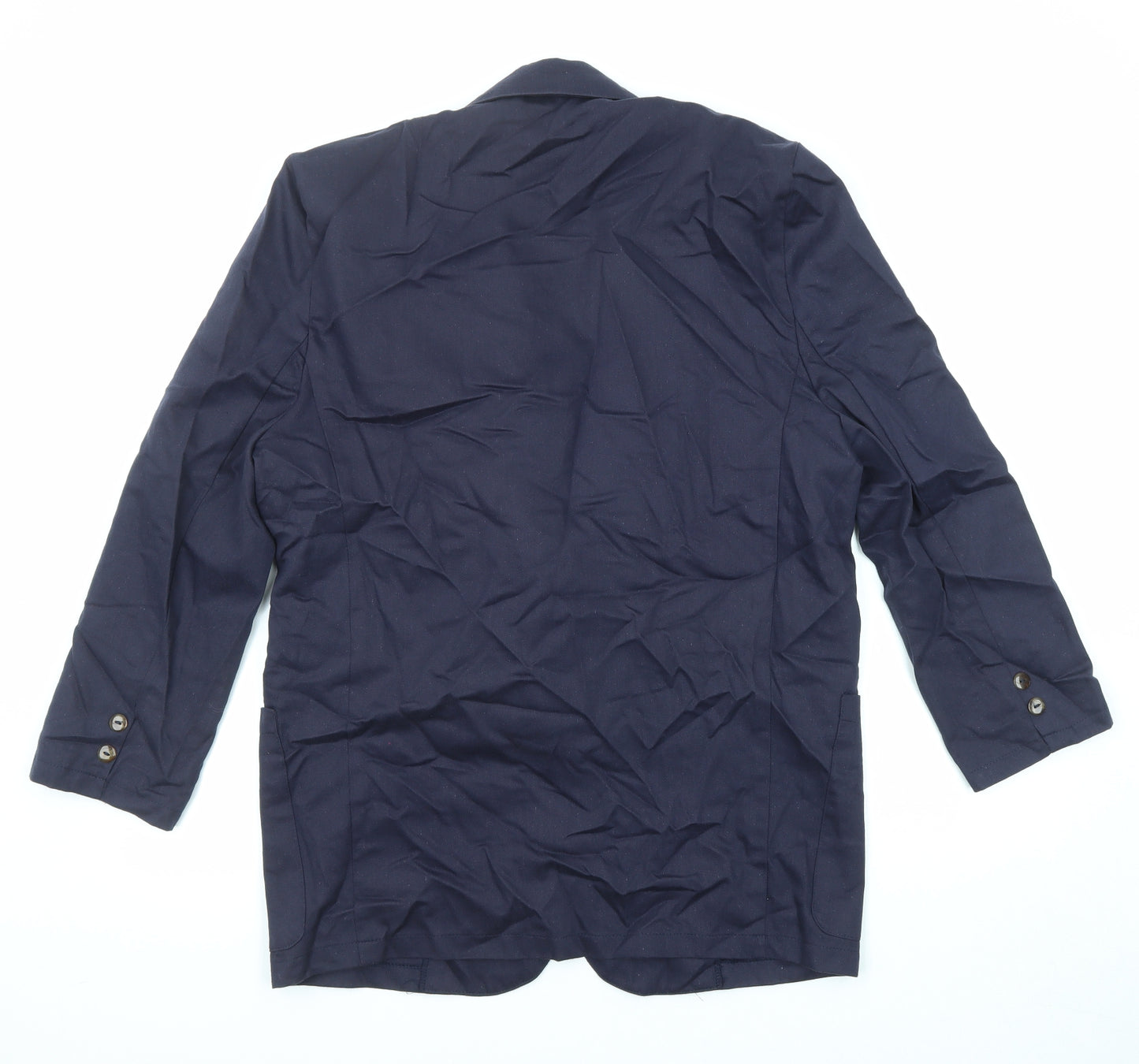Design Studio Womens Blue Jacket Blazer Size 12 Button