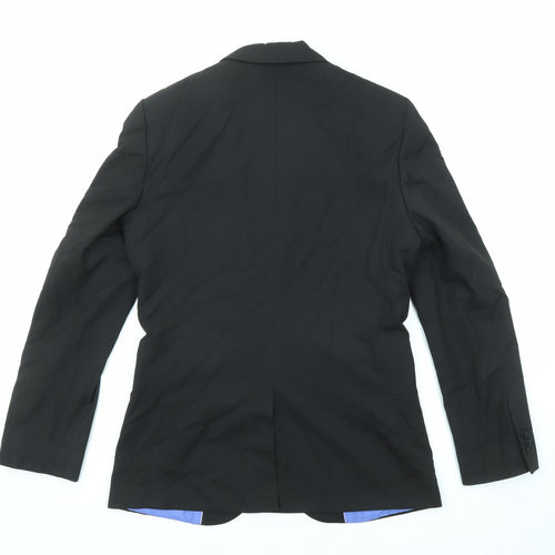 Marks and Spencer Mens Black Polyester Jacket Blazer Size 36 Regular