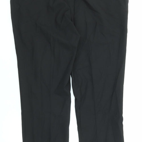 Marks and Spencer Mens Black Polyester Trousers Size 38 in L29 in Regular Zip