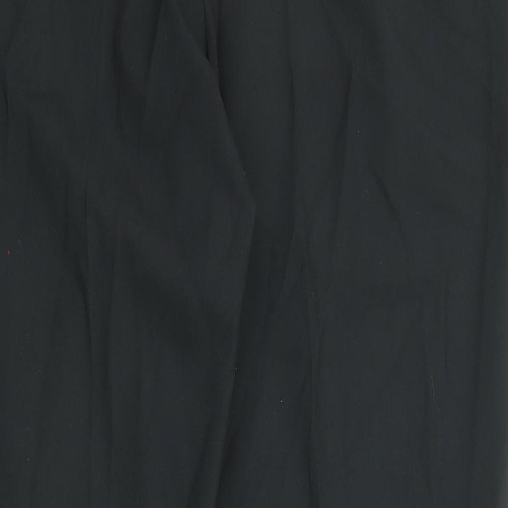 Marks and Spencer Mens Black Polyester Trousers Size 38 in L29 in Regular Zip