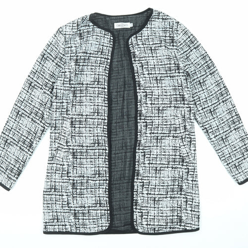 In the Style Womens Black Geometric Jacket Blazer Size S