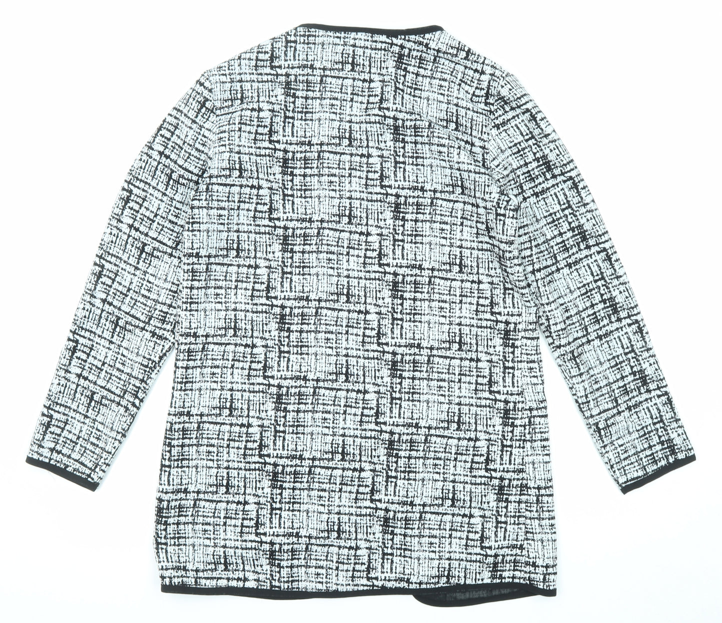 In the Style Womens Black Geometric Jacket Blazer Size S