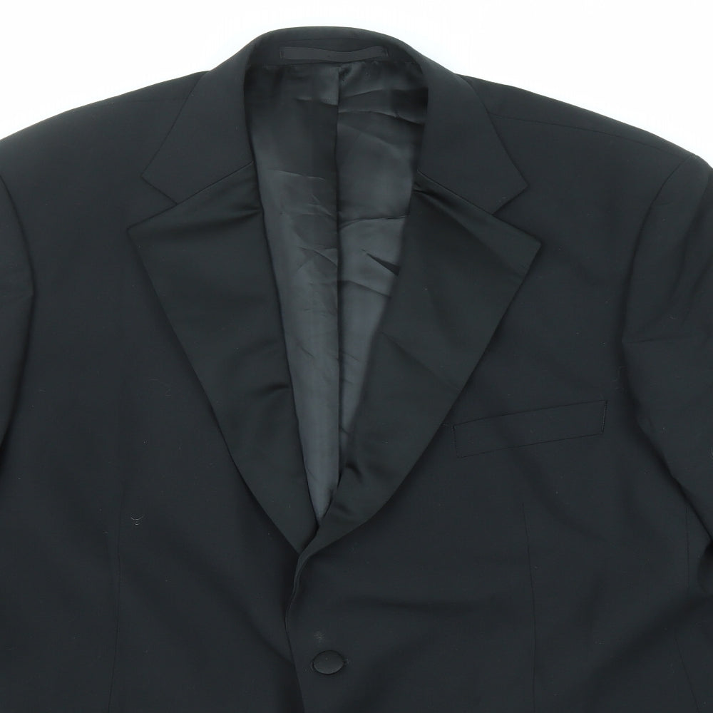 Marks and Spencer Mens Black Polyester Tuxedo Suit Jacket Size 48 Regular