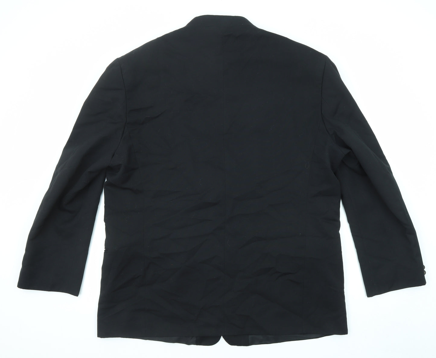 Emporium Mens Black Polyester Jacket Blazer Size 46 Regular