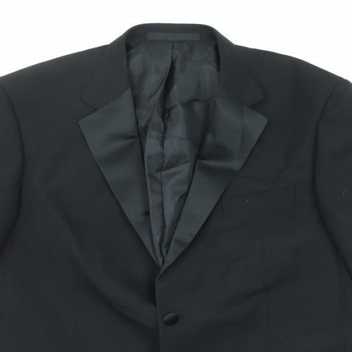 Marks and Spencer Mens Black Polyester Tuxedo Suit Jacket Size 42 Regular