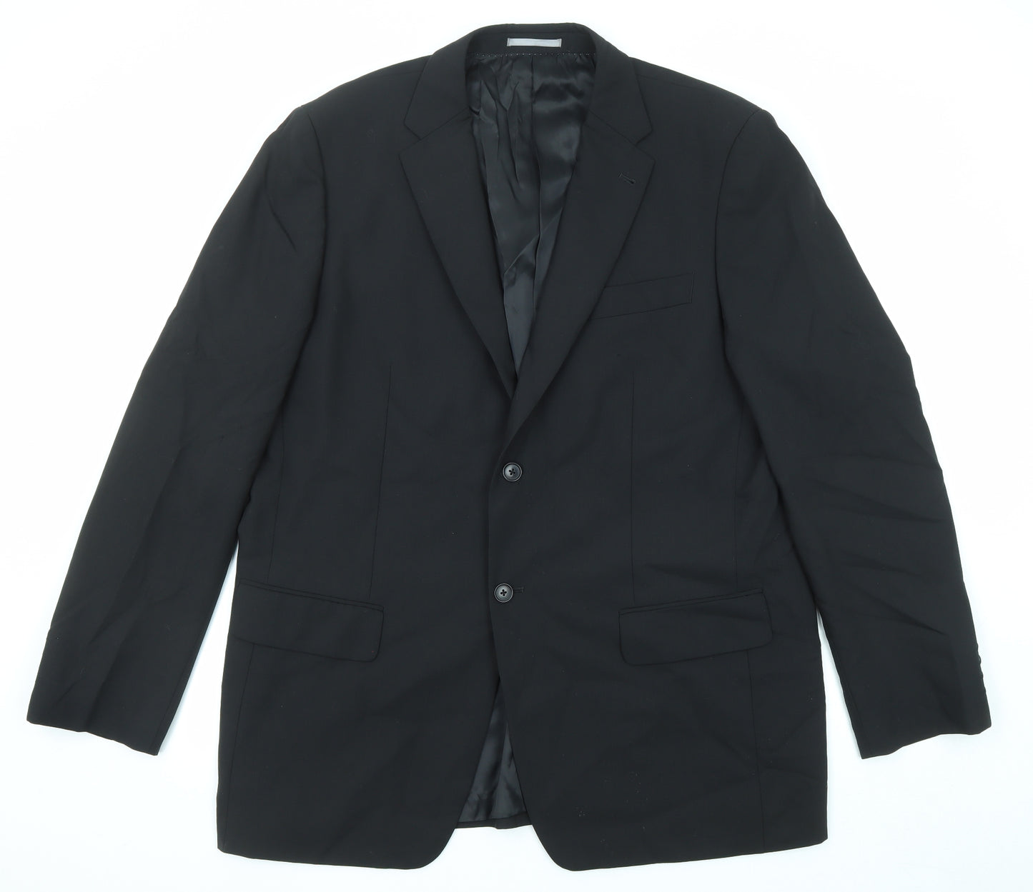 NEXT Mens Black Wool Jacket Suit Size 46 Regular