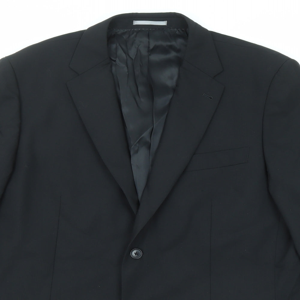 NEXT Mens Black Wool Jacket Suit Size 46 Regular
