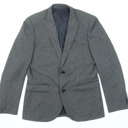 NEXT Mens Grey Polyester Jacket Suit Jacket Size 40 Regular