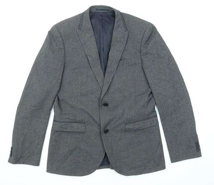 NEXT Mens Grey Polyester Jacket Suit Jacket Size 40 Regular