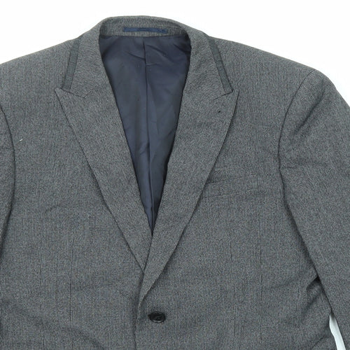 NEXT Mens Grey Polyester Jacket Suit Jacket Size 40 Regular
