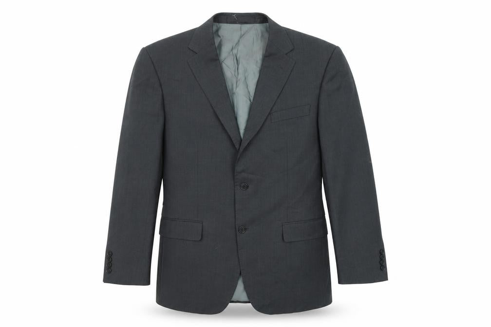 Front view of Marks & Spencer men’s black wool jacket suit jacket, size 42, regular