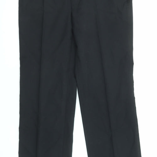 St Michael Mens Black Wool Trousers Size 38 in L33 in Regular Zip