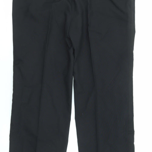 St Michael Mens Black Wool Trousers Size 38 in L33 in Regular Zip