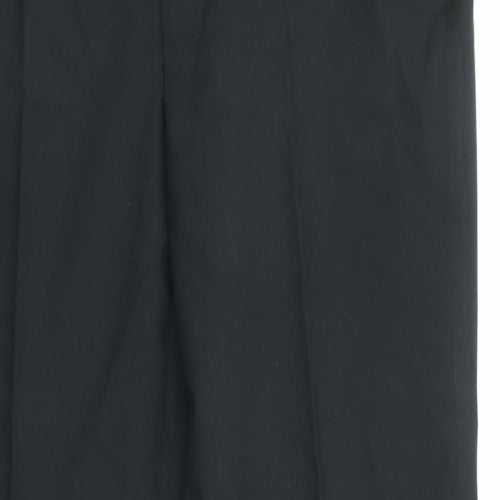 St Michael Mens Black Wool Trousers Size 38 in L33 in Regular Zip