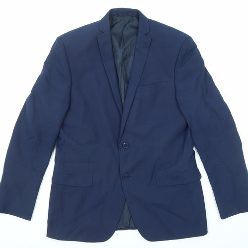 Red Herring Mens Blue Polyester Jacket Suit Jacket Size 40 Regular