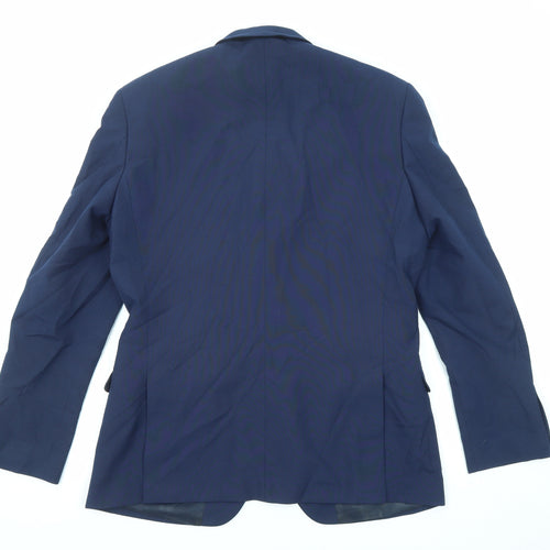 Red Herring Mens Blue Polyester Jacket Suit Jacket Size 40 Regular