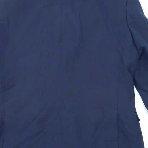 Red Herring Mens Blue Polyester Jacket Suit Jacket Size 40 Regular