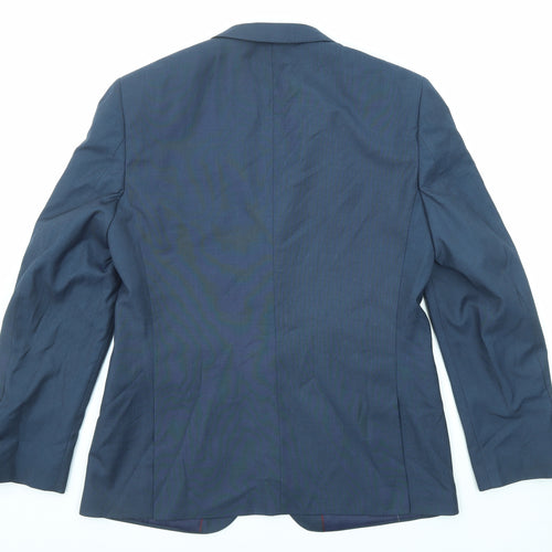 Burton Mens Blue Polyester Jacket Suit Jacket Size 42 Regular
