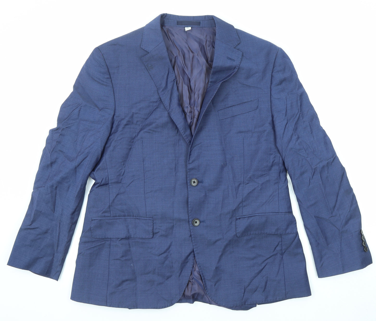 Marks and Spencer Mens Blue Wool Jacket Suit Jacket Size 42 Regular