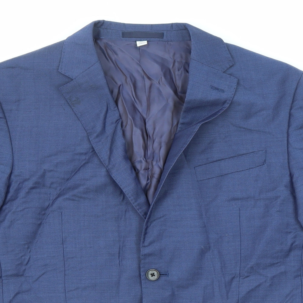 Marks and Spencer Mens Blue Wool Jacket Suit Jacket Size 42 Regular