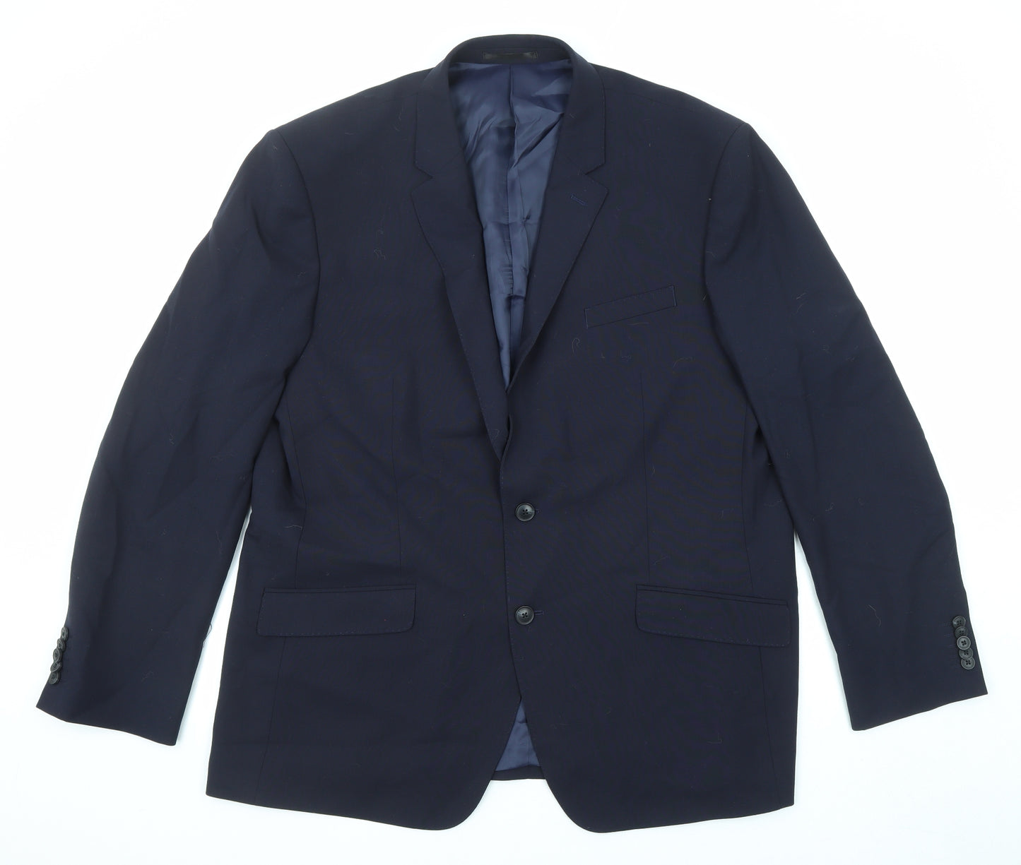 T.M.Lewin Mens Blue Wool Jacket Suit Jacket Size 48 Regular