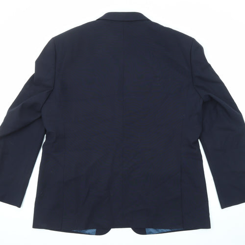 T.M.Lewin Mens Blue Wool Jacket Suit Jacket Size 48 Regular