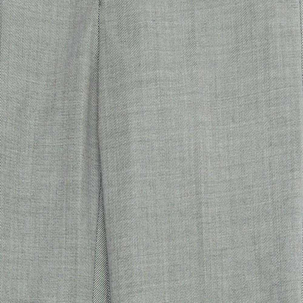 Chester Mens Grey Wool Trousers Size 34 in L32 in Regular Zip