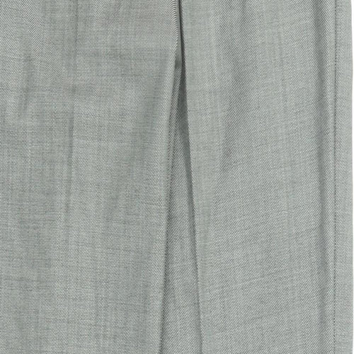 Chester Mens Grey Wool Trousers Size 34 in L32 in Regular Zip