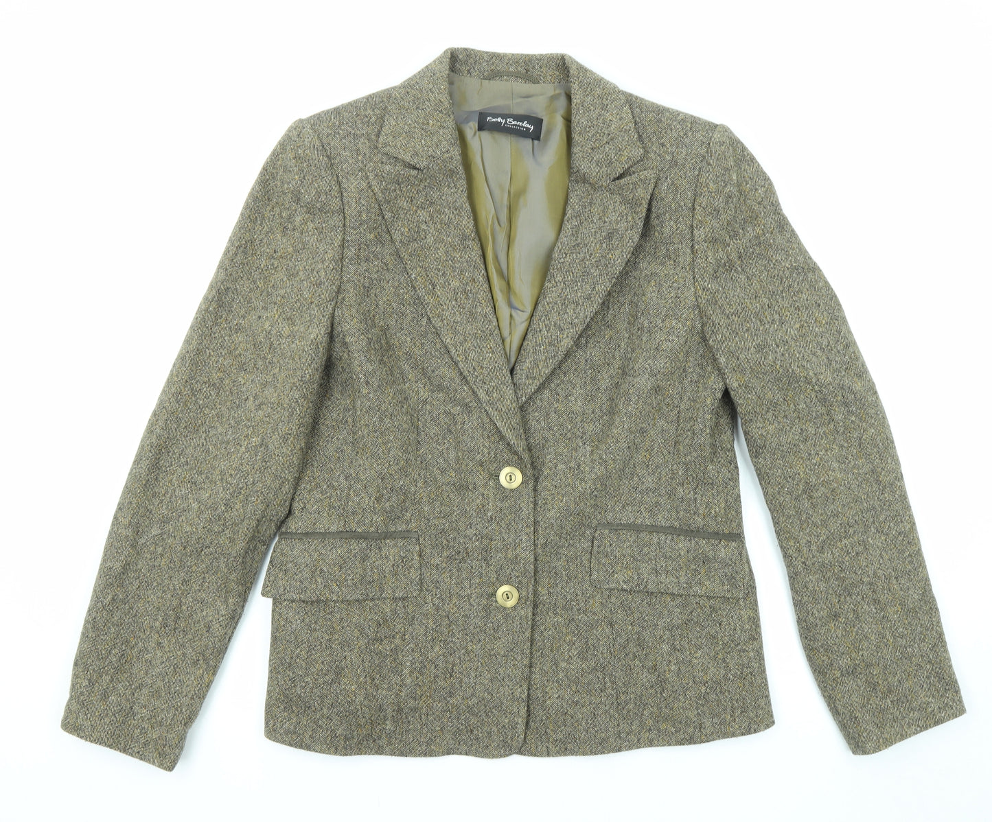 Betty Barclay Womens Green Acrylic Jacket Blazer Size 16