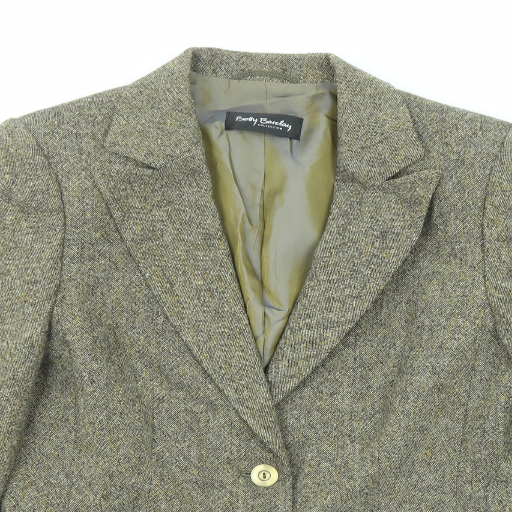 Betty Barclay Womens Green Acrylic Jacket Blazer Size 16