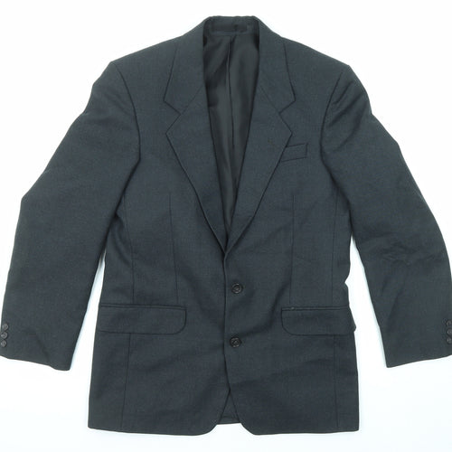 Hector Jones Mens Black Wool Jacket Suit Jacket Size 36 Regular