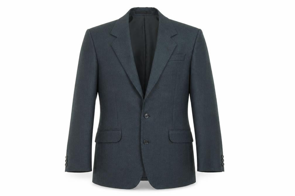 Front view of Hector Jones men’s black wool jacket suit jacket, size 36, regular