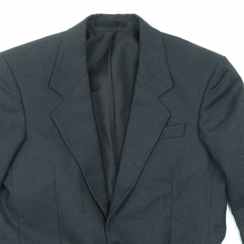 Hector Jones Mens Black Wool Jacket Suit Jacket Size 36 Regular