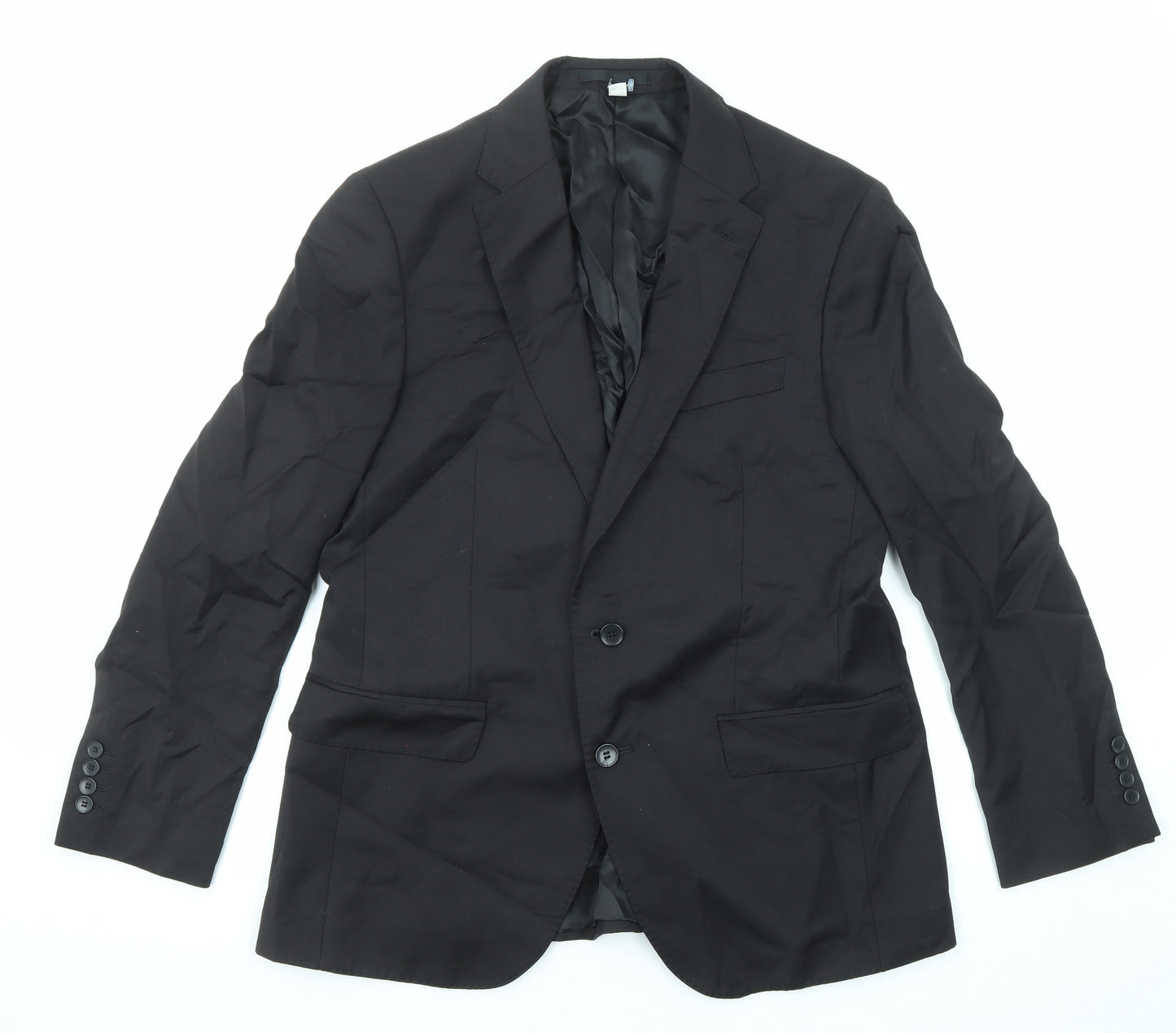 Marks and Spencer Mens Black Polyester Jacket Suit Jacket Size 40 Regular