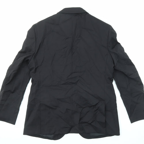 Marks and Spencer Mens Black Polyester Jacket Suit Jacket Size 40 Regular