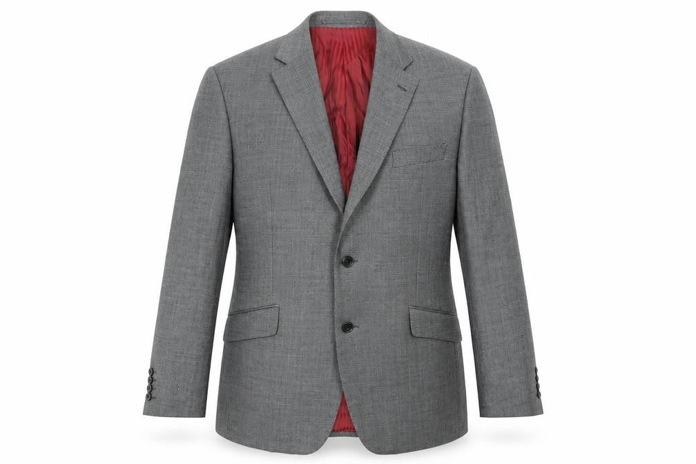 Front view of Marks & Spencer men’s grey wool jacket suit jacket, size 42, regular