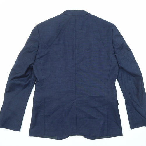 H&M Mens Blue Polyester Jacket Suit Jacket Size 52 Regular