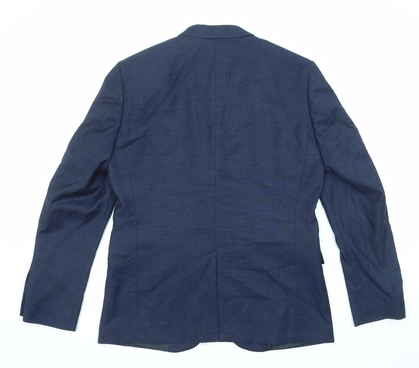 H&M Mens Blue Polyester Jacket Suit Jacket Size 52 Regular