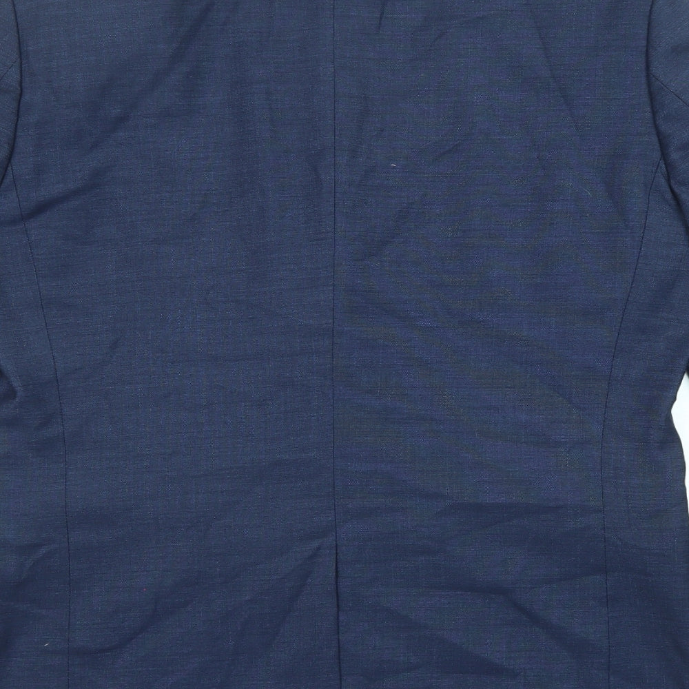 H&M Mens Blue Polyester Jacket Suit Jacket Size 52 Regular