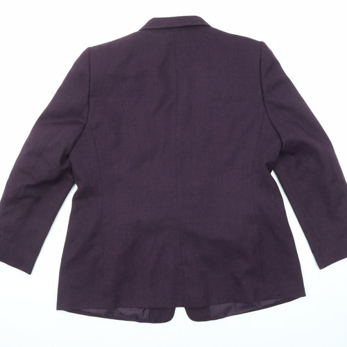 Debenhams Womens Purple Polyester Jacket Blazer Size 18