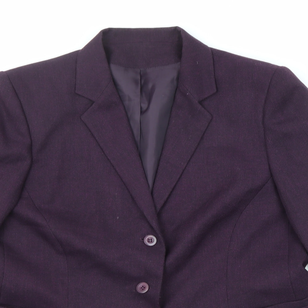 Debenhams Womens Purple Polyester Jacket Blazer Size 18