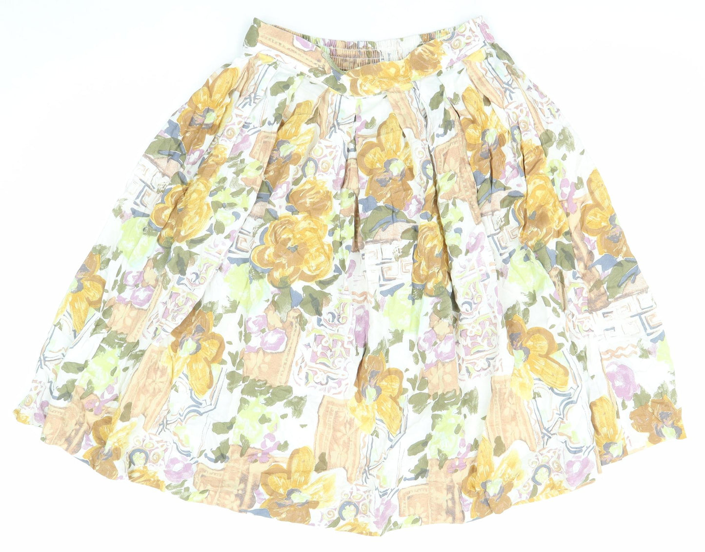 St Michael Womens Multicoloured Floral Viscose Tulip Skirt Size 14